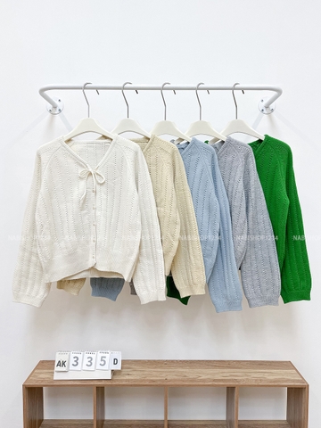 Áo Khoác Số 335-D Cardigan Cổ Nơ