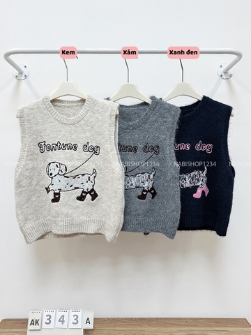 Áo Khoác Số 343-A Gile Thêu Cún