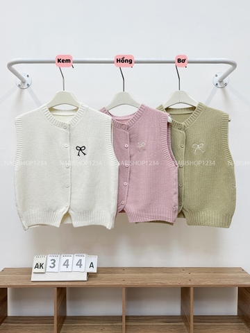 Áo Khoác Số 344-A Gile Thêu Nơ