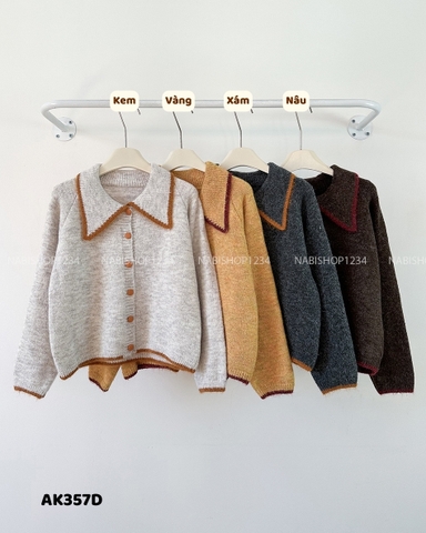 (G30K) Áo Khoác Số 357-D Cardigan Polo Cổ Bẻ Viền Màu