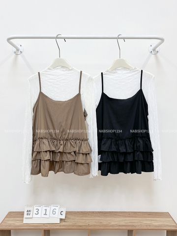 (DEAL) Áo Kiểu Số 316-C Set TD Hoa Nổi+2s