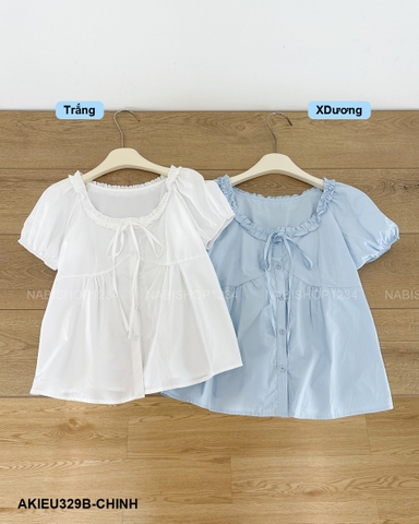 Áo Kiểu Số 329-B 6259 TN Cổ Bèo Dây