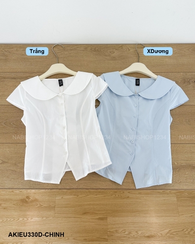 Áo Kiểu Số 330-D 8751 Tay Hến Cổ Sen