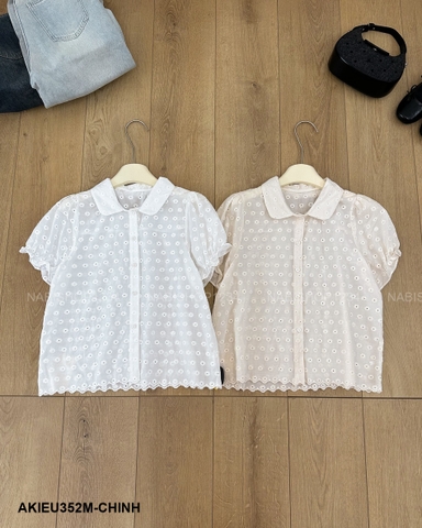 Áo Kiểu Số 352-M TN Cổ Sen Thêu Hoa