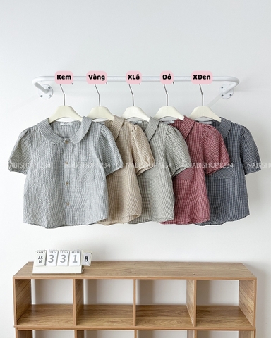 Áo Sơ Mi Số 331-B TN Bồng Caro Cổ Sen