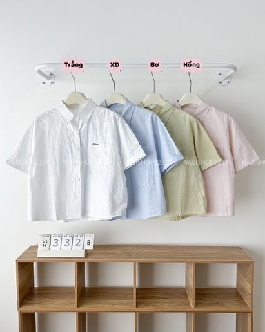 Áo Sơ Mi Số 332-B 6569 TN Tay Lật Túi Thêu