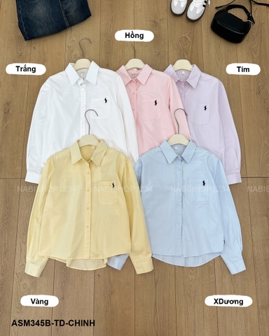 Áo Sơ Mi Số 345-B 3001 TD Lửng Thêu Hình
