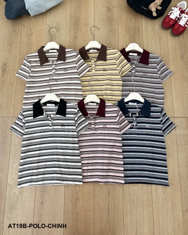 Áo Thun Số 19-B 11195 TN Polo Kẻ