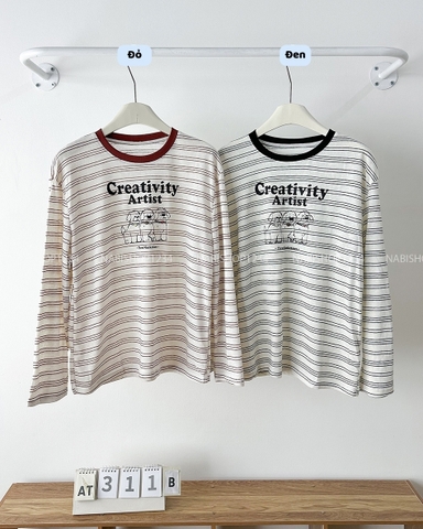 Áo Thun Số 311-B 648 TD Sọc 3 Cún