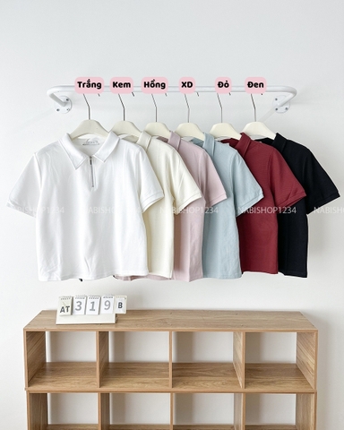 Áo Thun Số 319-B 3536 TN Polo Dây Kéo Trơn