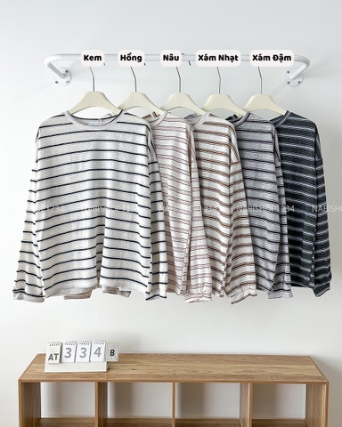 Áo Thun Số 334-B 6818 TD Bo Sọc Ngang