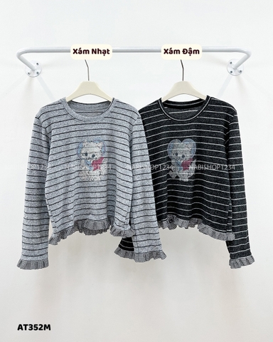 Áo Thun Số 352-M 385 TD Kẻ Lai Bèo Mèo