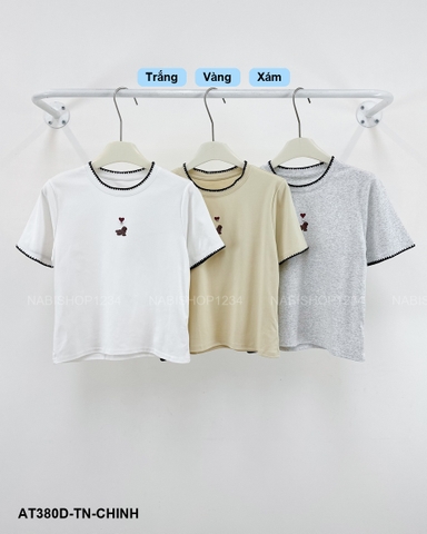 Áo Thun Số 380-B 9554 TN Viền Cún Tim
