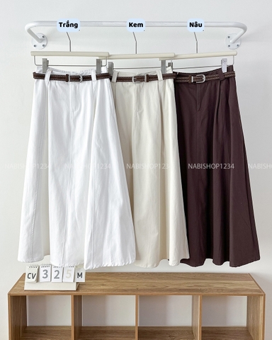 Chân Váy Số 325-M 25066 Dài Viền Giữa Đai To+Nịt