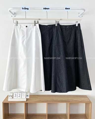 Chân Váy Số 326-M 25061 Dài Túi Viền Ngang