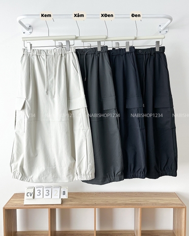 Chân Váy Số 332-B 8962 Dài Túi Hộp Lai Chun