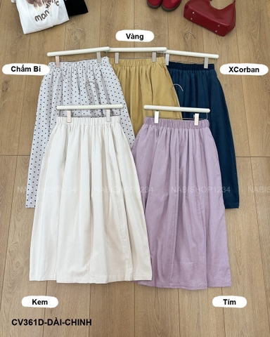 Chân Váy Số 361-D 0467 Dài Nhung Tăm