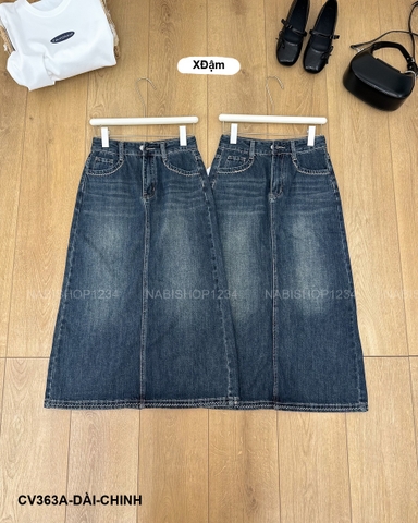 Chân Váy Số 363-A 911 Dài Jean Túi Viền