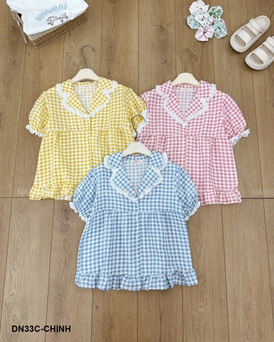 Đồ Ngủ Số 33-C Pijama Cổ Ren Bèo Hình