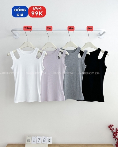 (S30%) Áo Kiểu Số 178-D 3175 Tanktop Khoét Vai