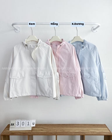 Áo Khoác Số 301-U 2502 Dù Cổ Rút Túi Nắp