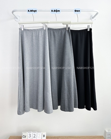 Chân Váy Số 322-B 8161 Dài Xoè Thun Trơn