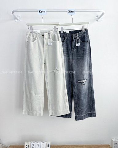 Quần Jean Số 272-B A86 OS Rách Gối Đai Sọc
