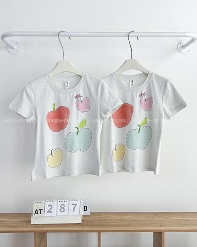 Áo Thun Số 287-D 6340 BBT Táo Nút