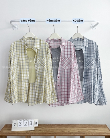 Áo Sơ Mi Số 323-B 7032 TD Caro Nhỏ + 3 Lỗ Make