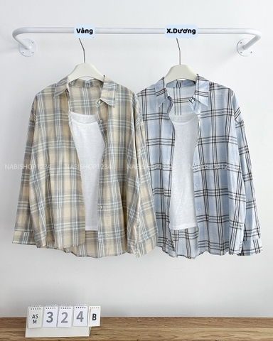 Áo Sơ Mi Số 324-B TD Caro To + 2Dây