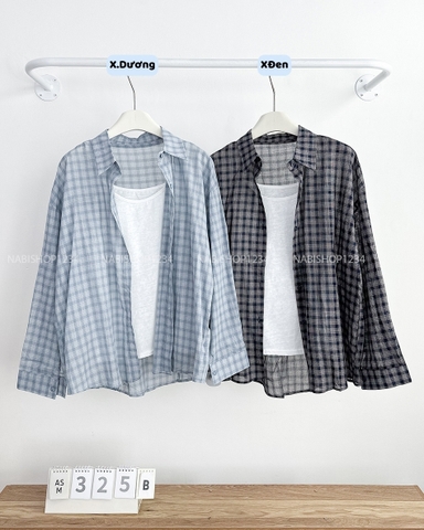 Áo Sơ Mi Số 325-B TD Caro Nhỏ + 2Dây
