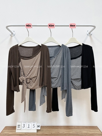 Áo Kiểu Số 315-M 1522 Set CDG+3 Lỗ Kẻ Dây