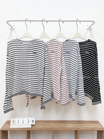 Áo Len Số 123-D TD Kẻ Ngang Thêu Chữ