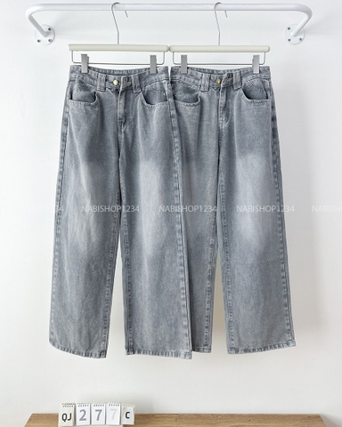 (DEAL) Quần Jean Số 277-C XAM OS 2 Đai Túi Giả