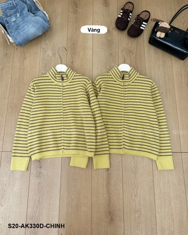 S20 Áo Khoác Số 330-D Cổ Trụ Sọc Ngang