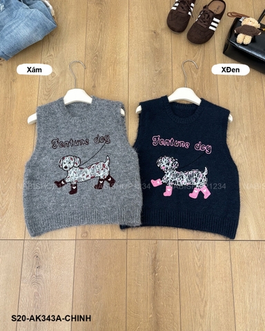 S20 Áo Khoác Số 343-A Gile Thêu Cún