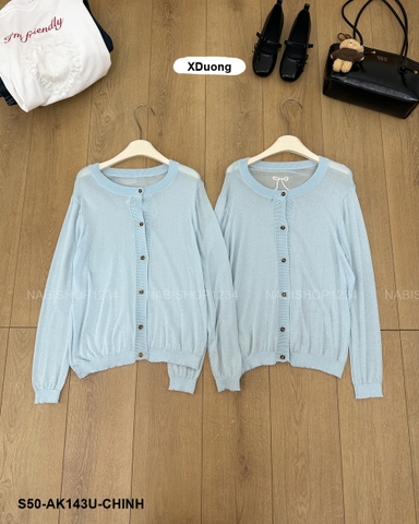 S50 Áo Khoác Số 143-U Cardigan Len Thêu Nơ Sau