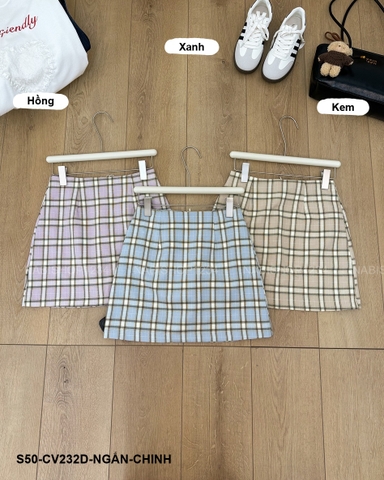 S50 Chân Váy Số 232-D 57059 Ngắn Caro