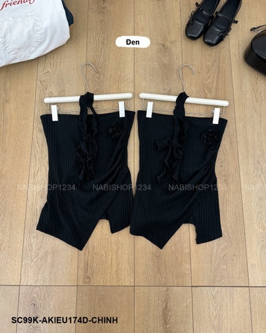 SC99K Áo Kiểu Số 174-D 3127 Quây Đính Hoa Kèm Dây