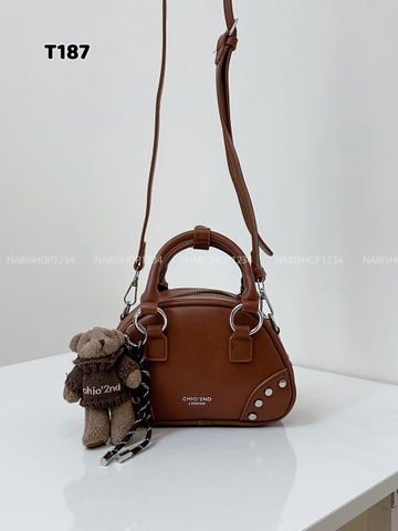 Túi Số 187-H Đeo Chéo Chio Đinh + MK Gấu