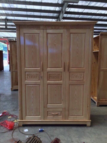TỦ QUẦN ÁO GỖ SỒI 3 CÁNH