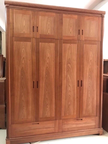 TỦ QUẦN ÁO XOAN ĐÀO 4 CÁNH 2 TẦNG