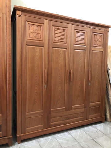 TỦ GỖ XOAN ĐÀO 4 CÁNH