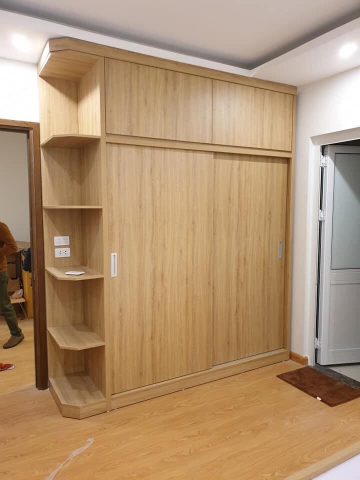 TỦ QUẦN ÁO GỖ CÔN NGHIỆP 2 TẦNG  mdf