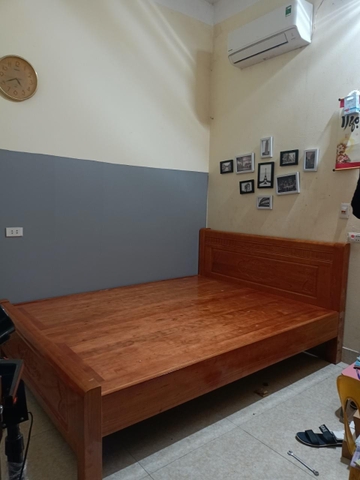 GIƯỜNG NGỦ GỖ SỒI 1m6x2m màu cánh dán