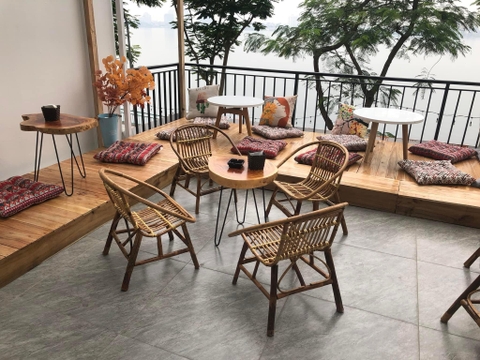 Bàn ghế mây tre 1 bàn 4 ghế