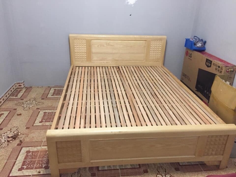 GIƯỜNG NGỦ GỖ SỒI 1m8x2m