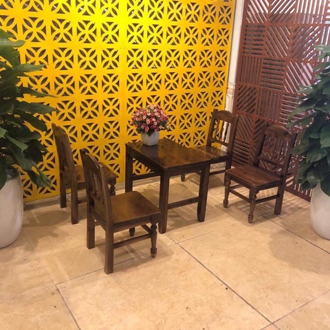 Bàn ghế cafe AHA mẫu bàn vuông, 1 bàn 4 ghế
