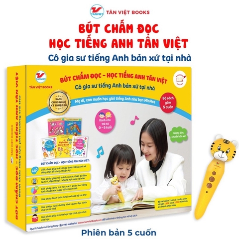 Bút chấm đọc - Học tiếng Anh Tân Việt - Bộ sách học tiếng Anh cho trẻ - Phiên bản 5 cuốn 1368k - Tân Việt