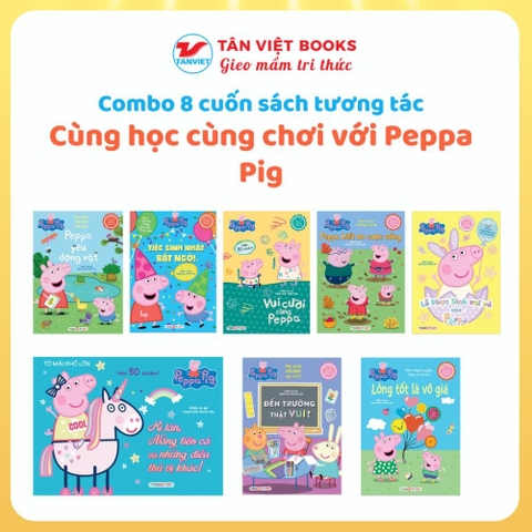 Combo 8 cuốn Bộ sách tương tác: Cùng học cùng chơi với Peppa Pig - Tân Việt